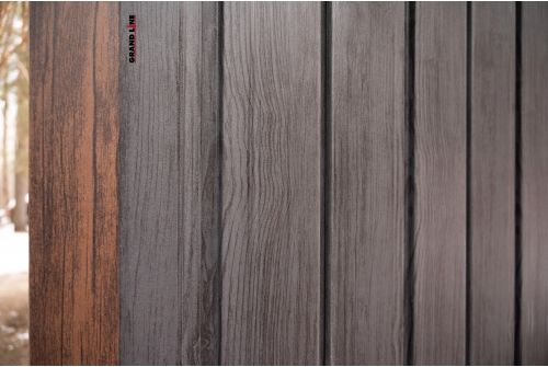 Квадро Брус Grand Line 0,45 Print Premium с пленкой Grey Wood TwinColor