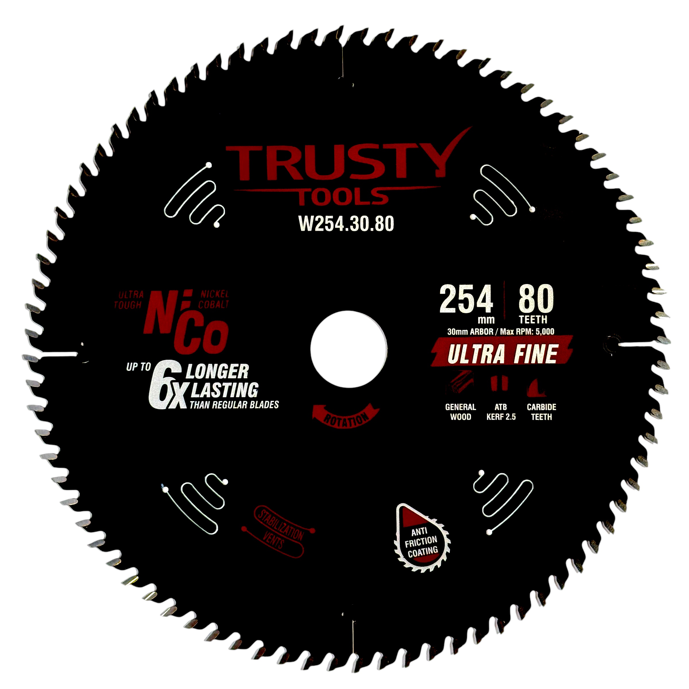 Диск пильный Trusty-Tools Ultra Fine ультра чистый рез 254х30 80T
