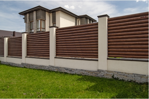 Штакетник Круглый с прямым резом Grand Line 0,45 Print Elite Cherry Wood TwinColor