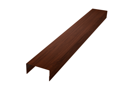 Крышка забора для горизонтального монтажа штакетника Grand Line 0,45 Print Elite Choco Wood TwinColor (2м)