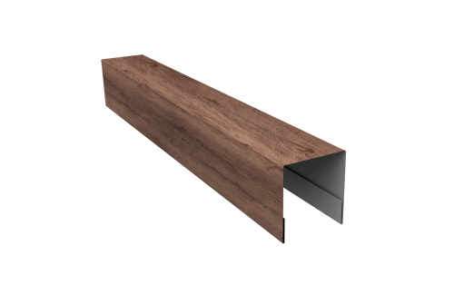 Планка боковая для забора из сайдинга Блок-хаус new Grand Line 0,45 Print Premium Almond Wood Fresh (3м)