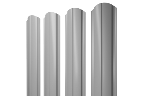 Штакетник Полукруглый Slim фигурный Grand Line 0,5 Satin RAL 7004 сигнальный серый