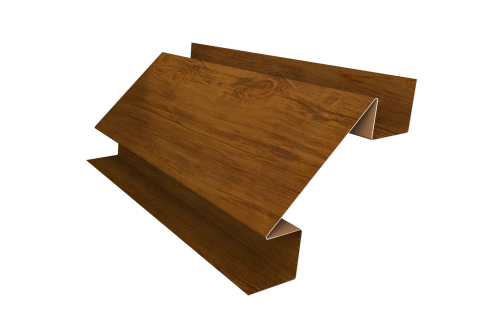 Планка угла внутреннего сложного Экобрус Grand Line 0,45 Print Elite Golden Wood TwinColor (3м)