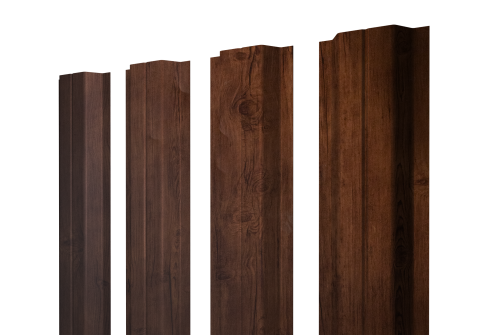 Штакетник П-образный A с прямым резом Grand Line 0,4 Print Premium Cherry Wood Fresh TwinColor