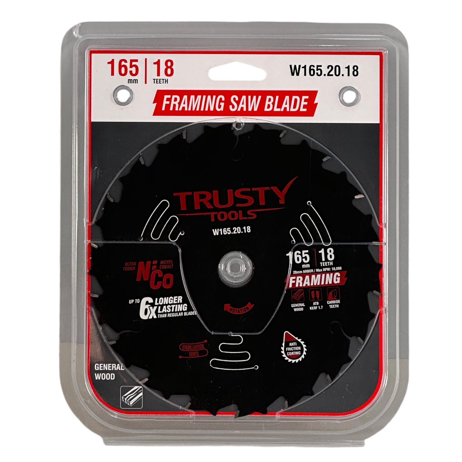 Диск пильный Trusty-Tools Framing по дереву 165х20 18T