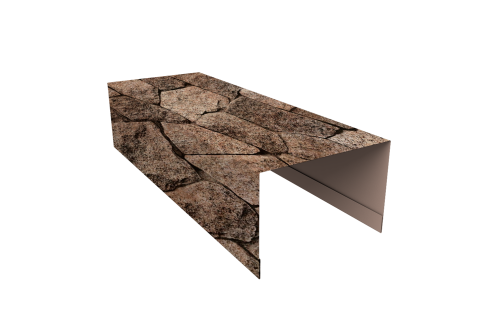 Крышка для забора из сайдинга Квадро Брус, Вертикаль Grand Line 0,45 Print Elite King Stone TwinColor (2,54м)