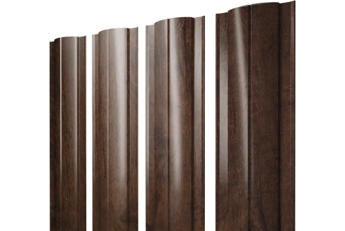 Штакетник Круглый с прямым резом Grand Line 0,45 Print Elite Antique Wood TwinColor
