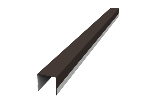 Планка вертикальная обратная для забора жалюзи Palermo Grand Line 0,45 PE-Double RR 32 темно-коричневый (2,5м)