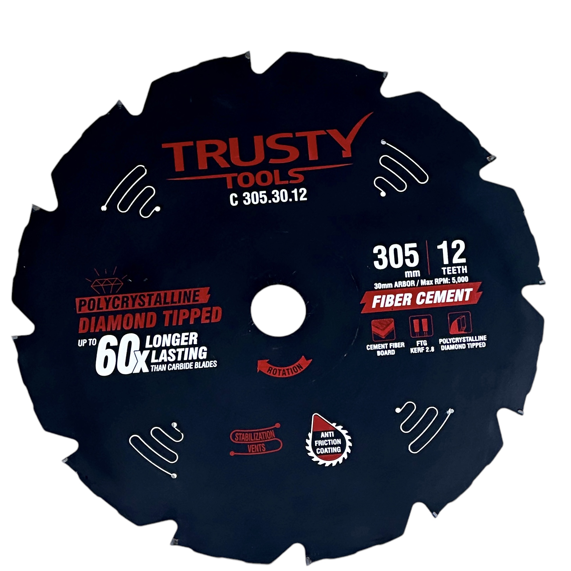 Диск пильный Trusty-Tools по фиброцементу 305x30 12T
