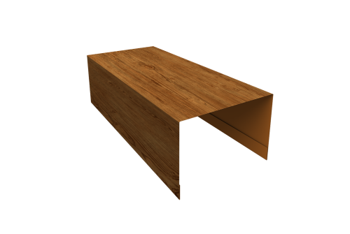 Крышка для забора из сайдинга ЭкоБрус Grand Line 0,45 Print Elite Golden Wood TwinColor (2,5м)
