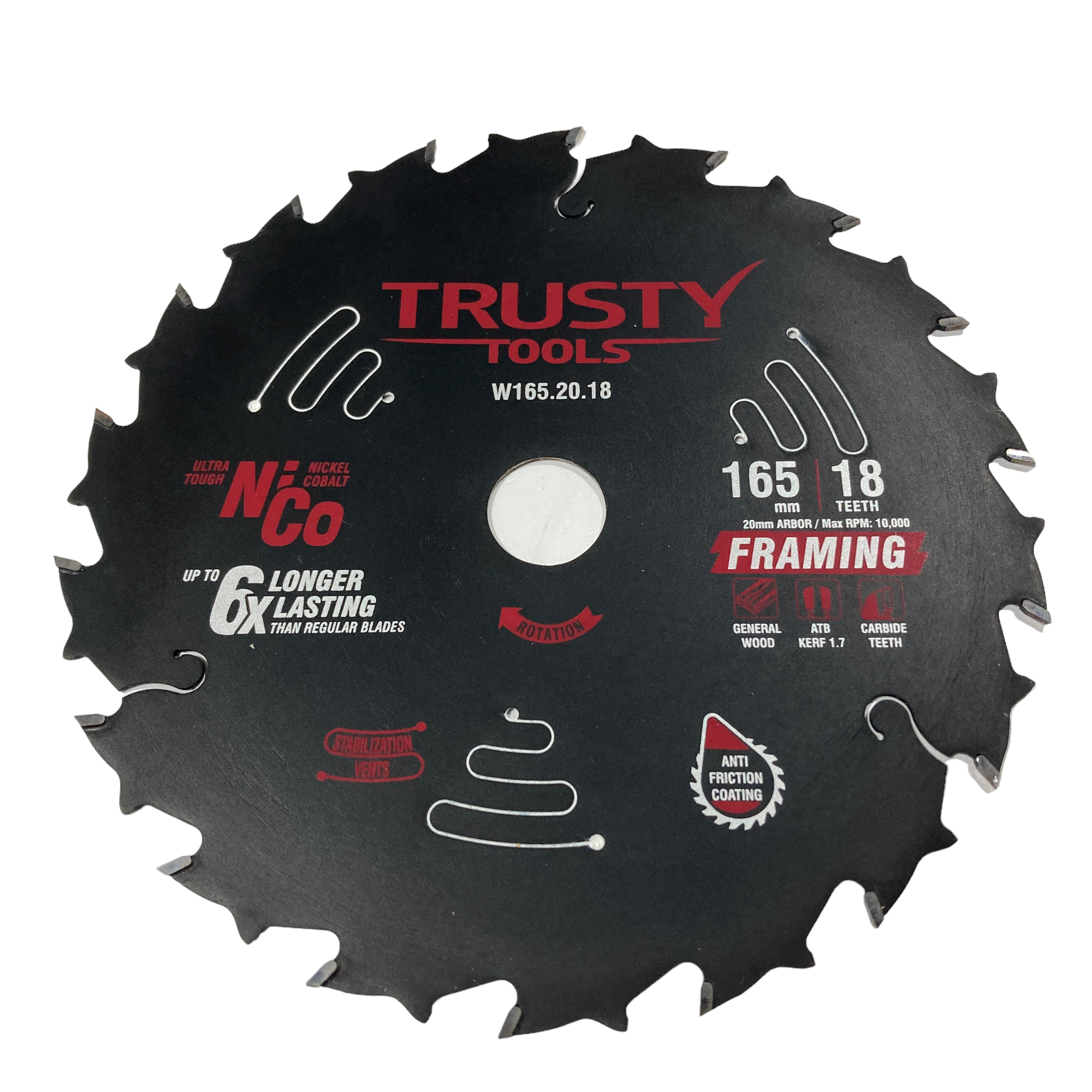 Диск пильный Trusty-Tools Framing по дереву 165х20 18T