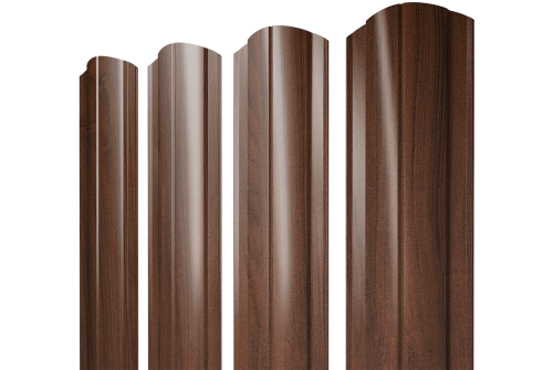 Штакетник Круглый фигурный Grand Line 0,45 Print Elite Choco Wood TwinColor