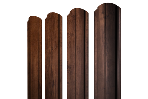 Штакетник Полукруглый Slim фигурный Grand Line 0,4 Print Premium Cherry Wood Fresh TwinColor