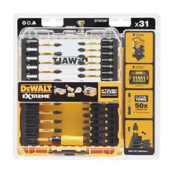 Набор бит и насадок DeWalt FlexTorq (31 шт) в пластиковом кейсе