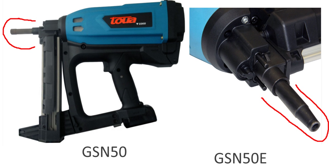 Газовый монтажный пистолет Toua GSN50 + ствол для электромонтажа