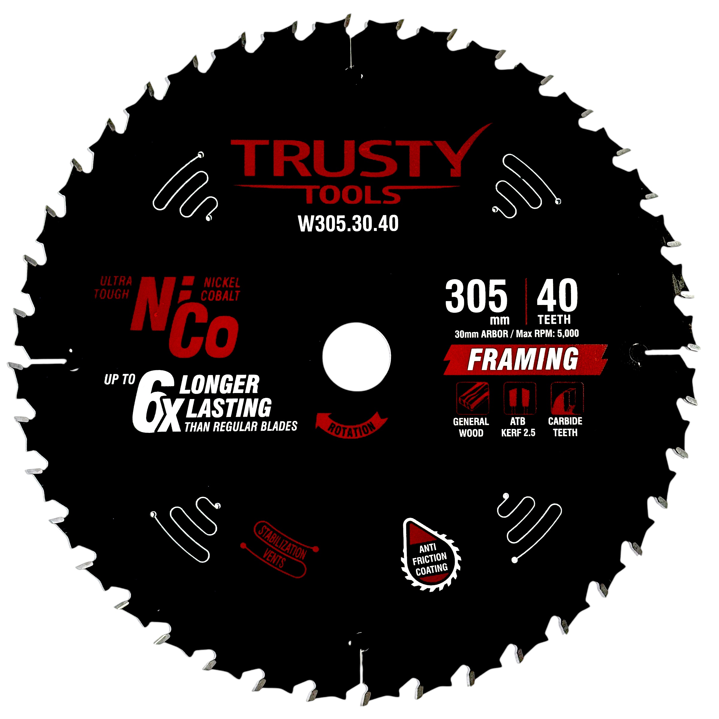 Диск пильный Trusty-Tools Framing по дереву 305х30 40T