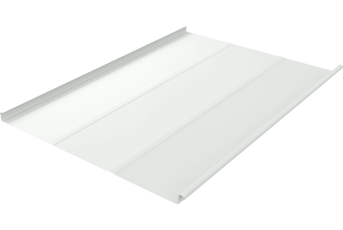 Фальц двойной стоячий Line Grand Line 0,5 Satin с пленкой на замках RAL 9003 сигнальный белый