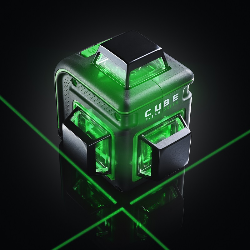 КОМПЛЕКТ лазерный уровень CUBE 3-360 GREEN + штанга ADA Silver Plus