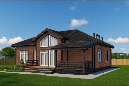 Фасадная панель Grand Line Состаренный кирпич Design Plus корица с черным швом