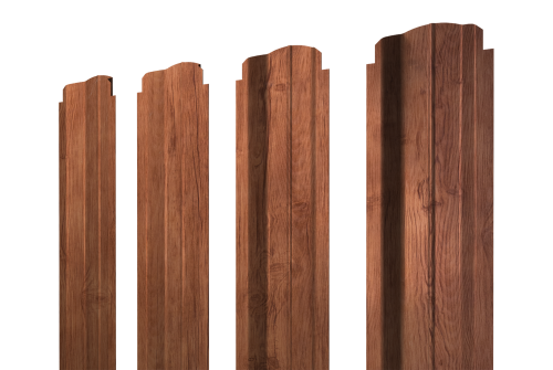 Штакетник П-образный B фигурный Grand Lineй 0,45 Print Premium Rowan Wood Intense FTC