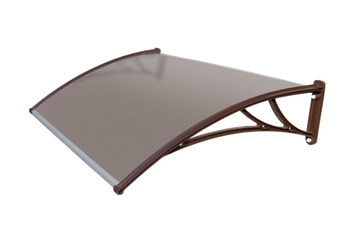 Козырек Krovent из поликарбоната 1500х930х280 бронзовый (коричневый кронштейн)
