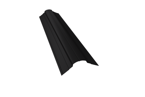 Планка конька фигурного 70х70 Grand Line 0,5 Satin с пленкой RAL 9005 черный (2м)