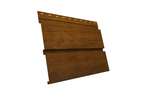 Софит металлический Квадро Брус Grand Line без перфорации 0,45 Print Elite с пленкой Golden Wood TwinColor