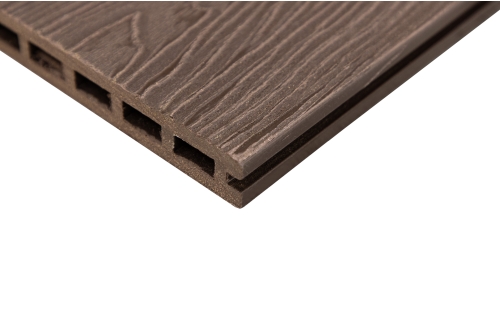 Доска-ступень старт ДПК Grand Line 160х22мм 3D Wood шоколад 3м