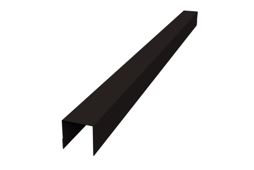 Планка вертикальная обратная для горизонтального монтажа штакетника Grand Line 0,45 Drap-double TX RAL 9005 черный (1,8м)