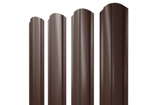 Штакетник Полукруглый Slim фигурный Grand Line 0,5 PurPro Matt 275 RAL 8017 шоколад