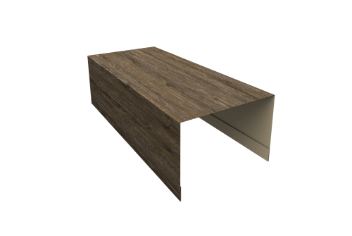 Крышка для забора из сайдинга ЭкоБрус Grand Line 0,45 Print Elite Nordic Wood TwinColor (2,5м)