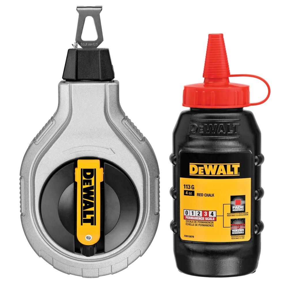 Шнур разметочный DeWalt 30 м + флакон порошка 113 г