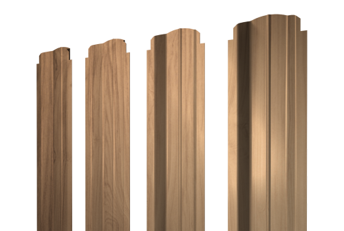 Штакетник П-образный B фигурный Grand Line 0,45 Print Elite Honey Wood TwinColor