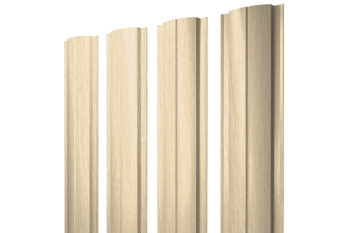 Штакетник Полукруглый Slim с прямым резом Grand Line 0,45 Print Elite Milky Wood TwinColor