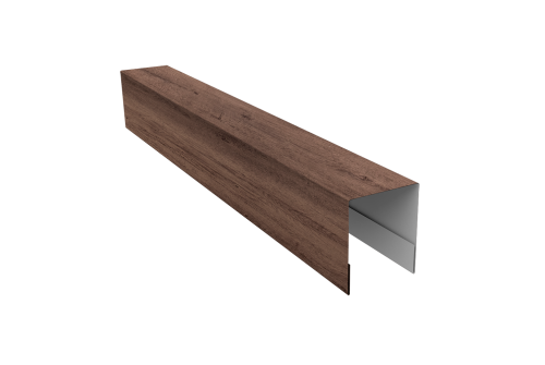 Планка боковая для забора из сайдинга Квадро Брус, Вертикаль Grand Line 0,45 Print Premium Almond Wood Fresh (2м)