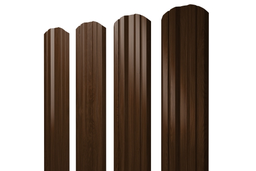 Штакетник Twin фигурный Grand Line 0,45 Print Elite Choco Wood TwinColor