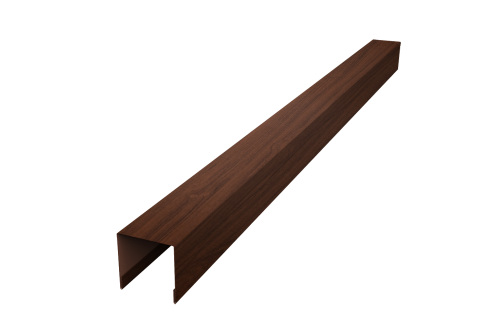 Планка вертикальная лицевая для забора жалюзи Palermo Grand Line 0,45 Print Elite Choco Wood TwinColor (3м)