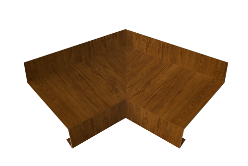 Угол отлива внутренний 70 Grand Line 0,45 Print Elite с пленкой Golden Wood TwinColor