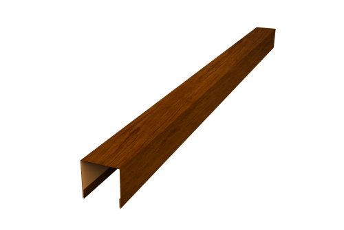 Планка вертикальная лицевая для забора жалюзи Palermo Grand Line 0,45 Print Premium Golden Wood Intense FTC (2м)