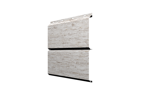 Софит металлический ЭкоБрус 0,345 Grand Line без перфорации 0,45 Print Elite Snow Wood TwinColor