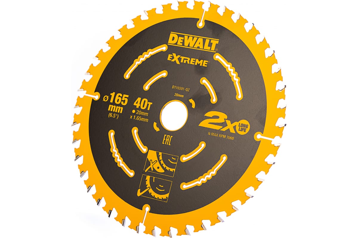Диск пильный DeWalt Extreme по дереву 165x20 40T