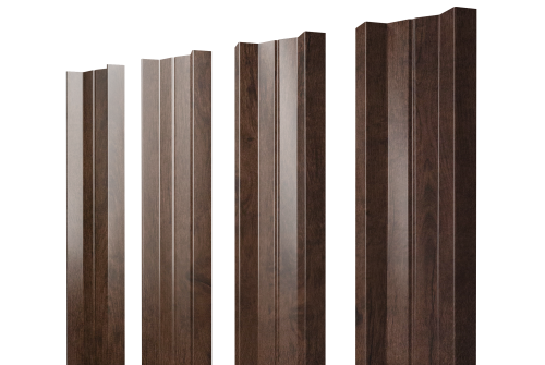 Штакетник М-образный A с прямым резом Grand Line 0,4 Print Premium Antique Wood TwinColor