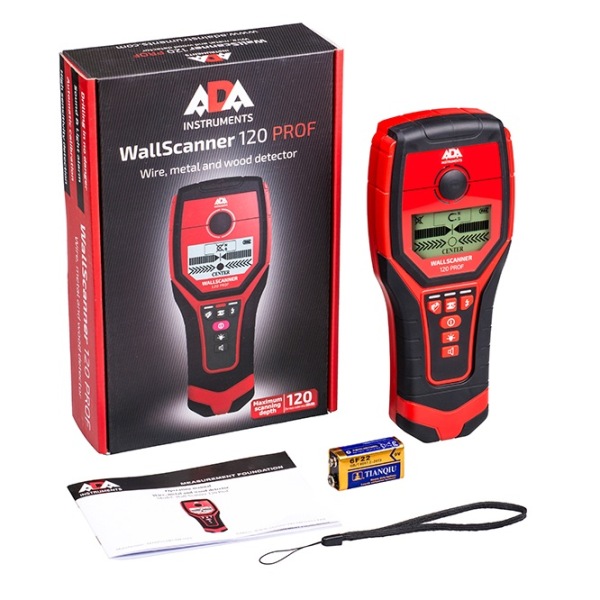 Детектор металла, проводки и дерева ADA Wall Scanner 120 PROF