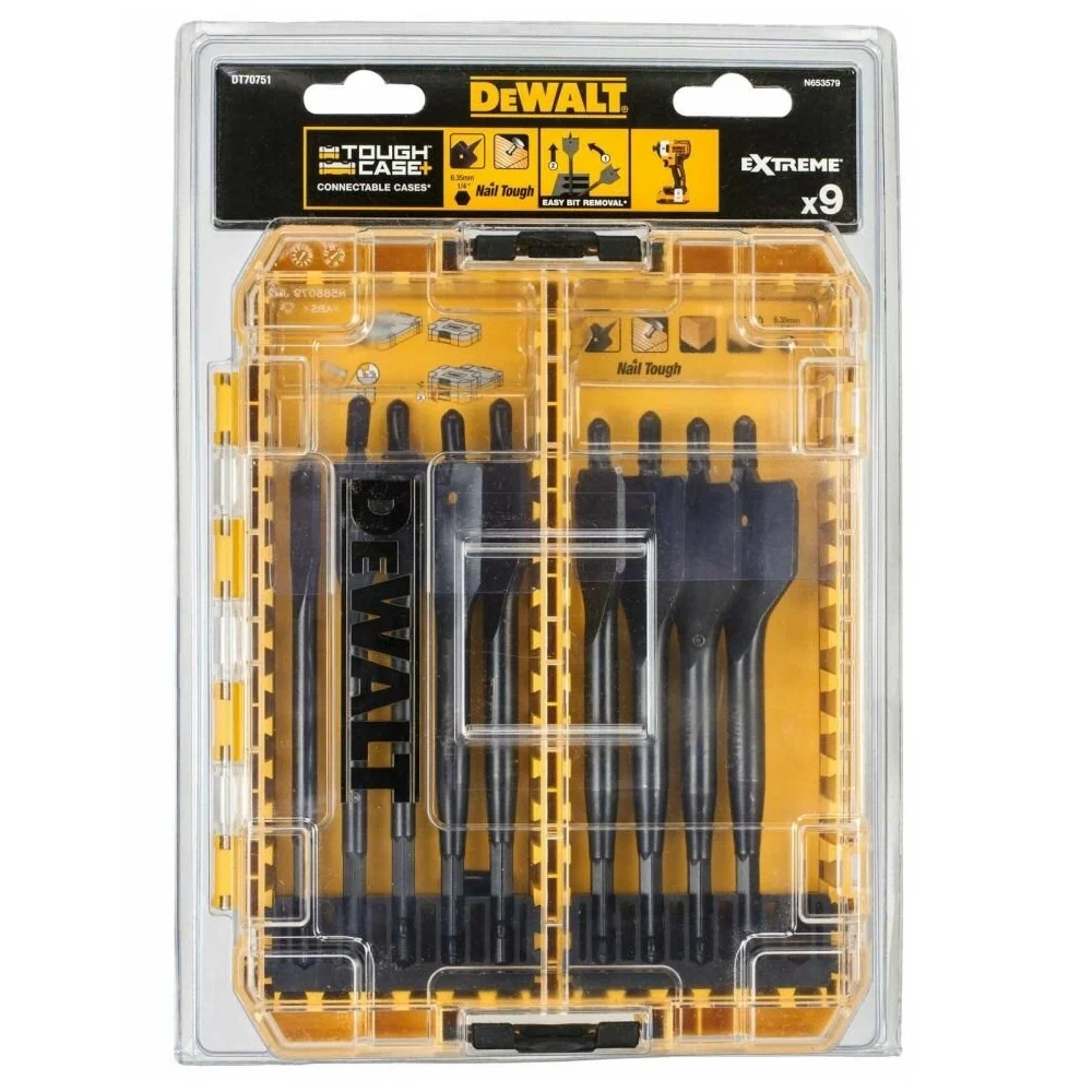 Набор перьевых свёрл по дереву DeWalt Impact (9 шт)