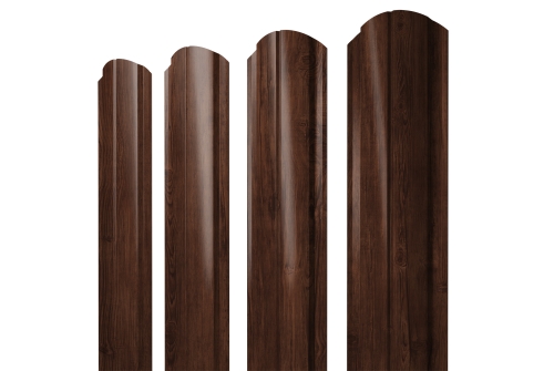 Штакетник Полукруглый Slim фигурный Grand Line 0,45 Print Elite Cherry Wood TwinColor