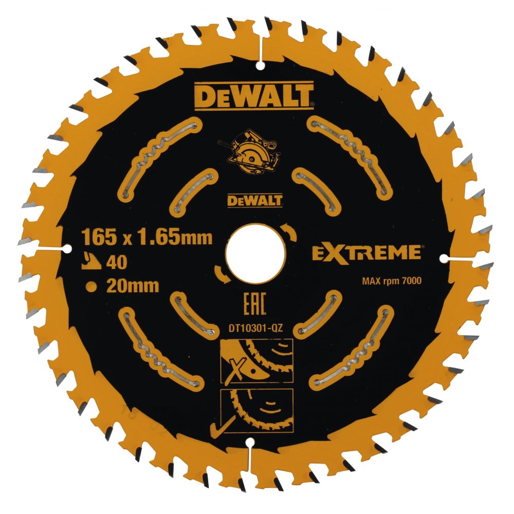 Диск пильный DeWalt Extreme по дереву 165x20 40T