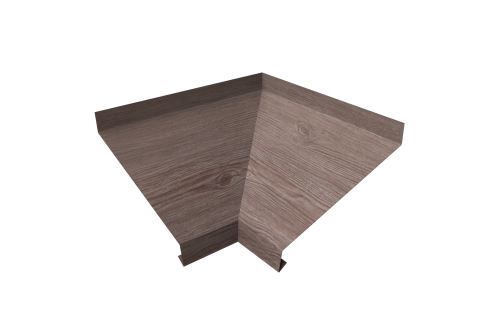 Угол отлива внутренний 100 Grand Line 0,45 Print Elite с пленкой White Wood TwinColor