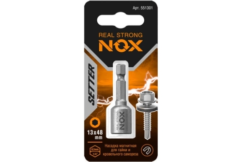 Ключ-насадка магнитная Nox Nut Setter 13x48мм карта (551301)