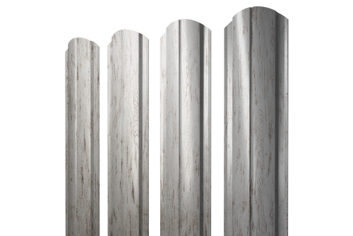 Штакетник Полукруглый Slim фигурный Grand Line 0,45 Print Elite Snow Wood TwinColor