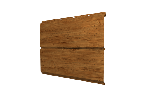 Софит металлический ЭкоБрус new Grand Line c перфорацией 0,45 Print Elite с пленкой Golden Wood TwinColor